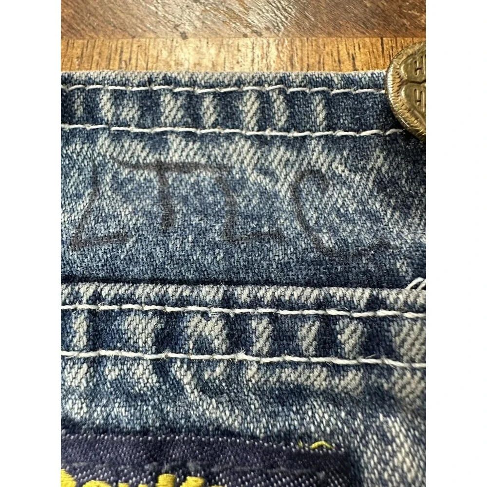 OshKosh B'gosh Denim Overall Shorts Romper One-Piece 6-9 Mo Baby Sewn On Logo